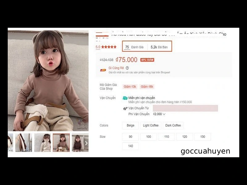 Xem lượt bán của shop