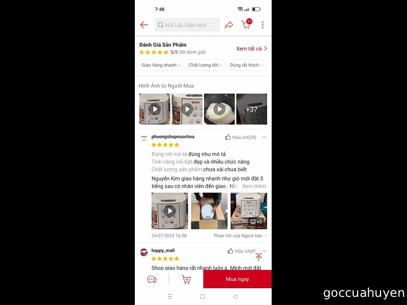 Xem phần đánh giá về shop