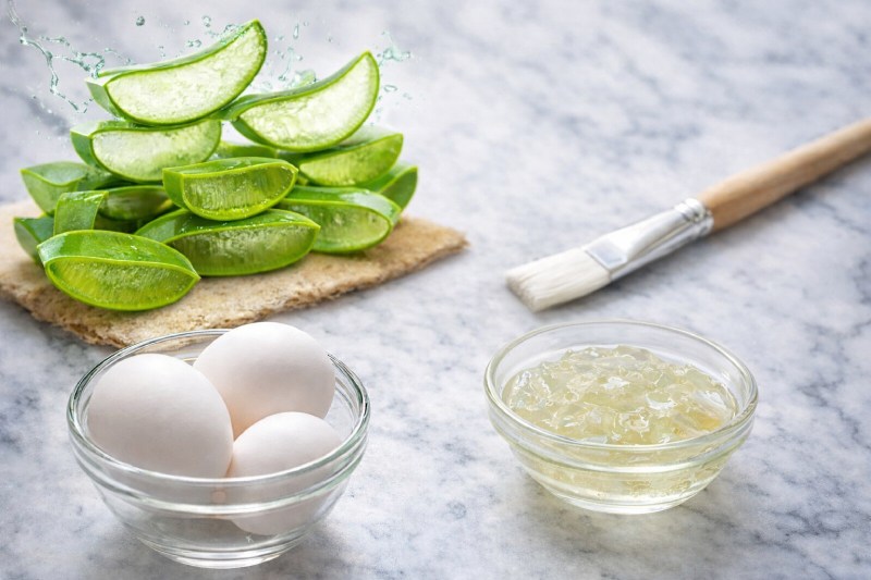 Cách ủ tóc bằng trứng gà kết hợp với nha đam